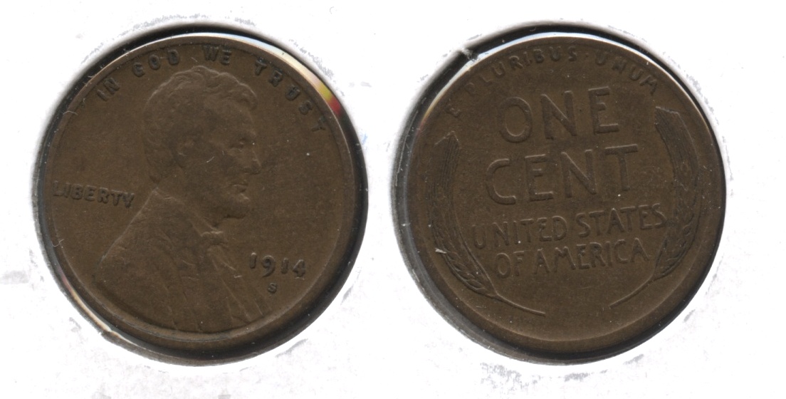 1914-S Lincoln Cent Fine-12 #r