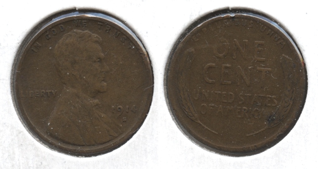 1914-S Lincoln Cent Fine-12 #v