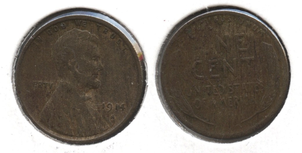 1914-S Lincoln Cent VG-8 #ac Light Porous