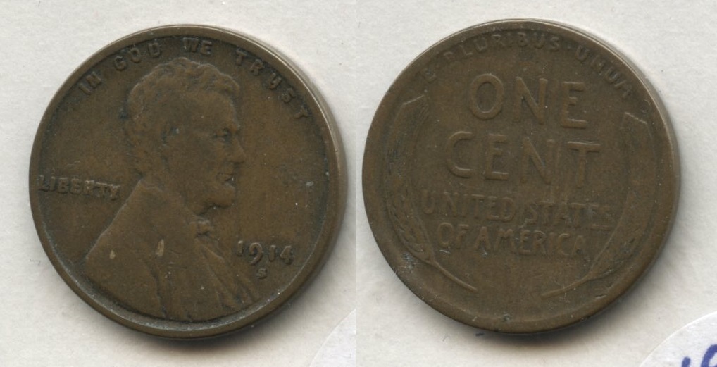 1914-S Lincoln Cent VG-8 #ag