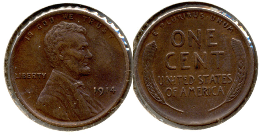 1914 Lincoln Cent AU-50 a