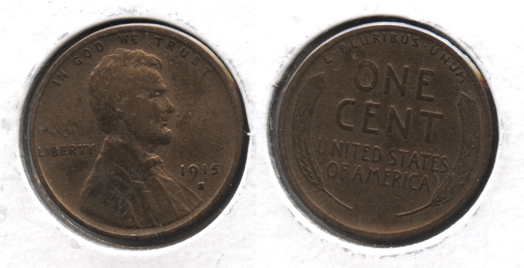 1915-S Lincoln Cent Fine-12 #aj Cleaned
