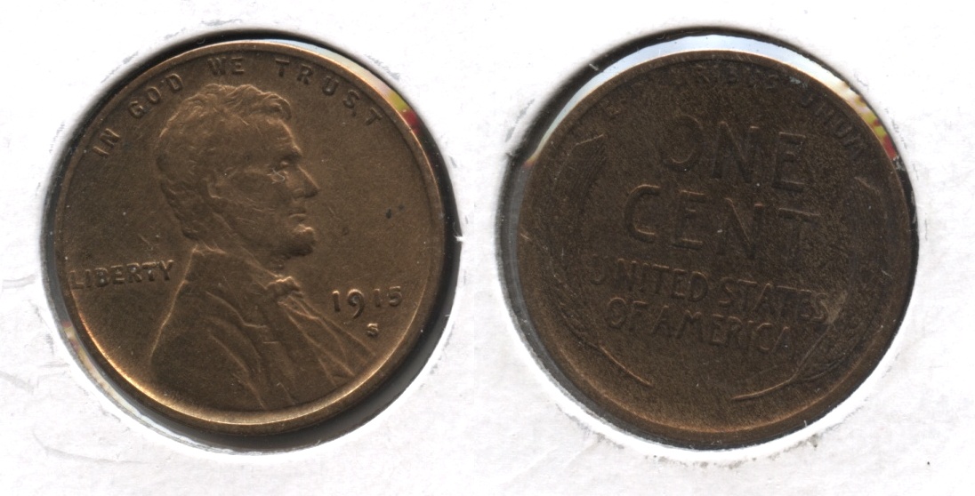 1915-S Lincoln Cent Fine-12 #ak Cleaned