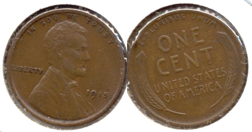1915 Lincoln Cent AU-50 Rim Nick