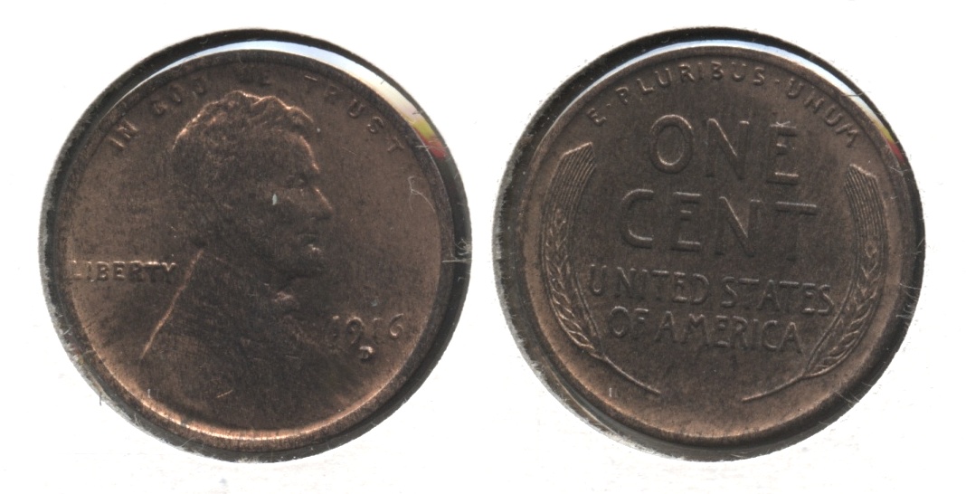 1916-D Lincoln Cent MS-63 Red Brown #a