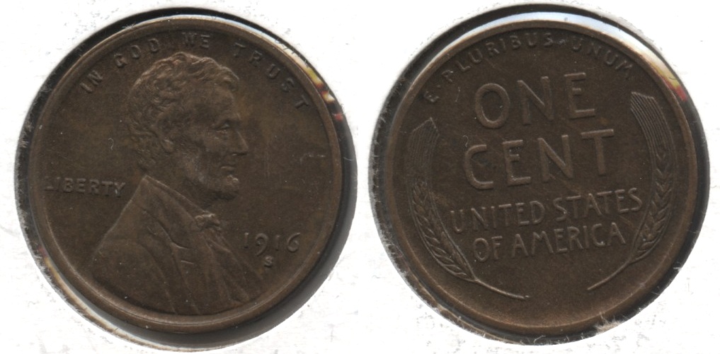 1916-S Lincoln Cent AU-58