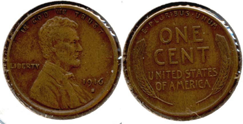 1916-S Lincoln Cent EF-45