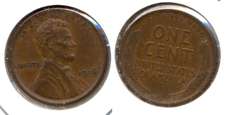 1916 Lincoln Cent AU-50 a