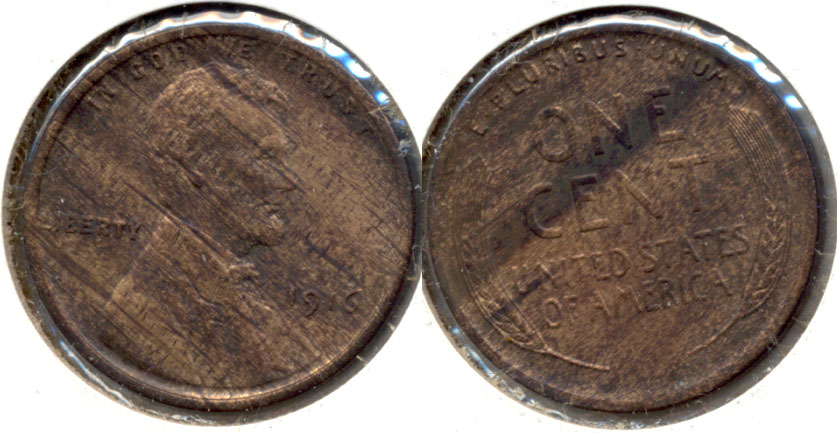 1916 Lincoln Cent MS-63 Red Brown