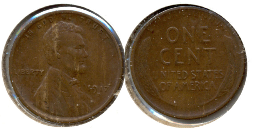 1917-D Lincoln Cent AU-50 a