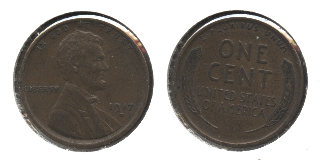 1917-D Lincoln Cent AU-50 #e