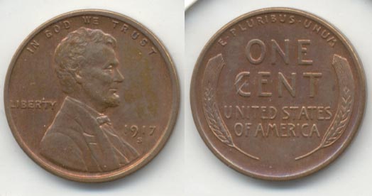 1917-S Lincoln Cent AU-50