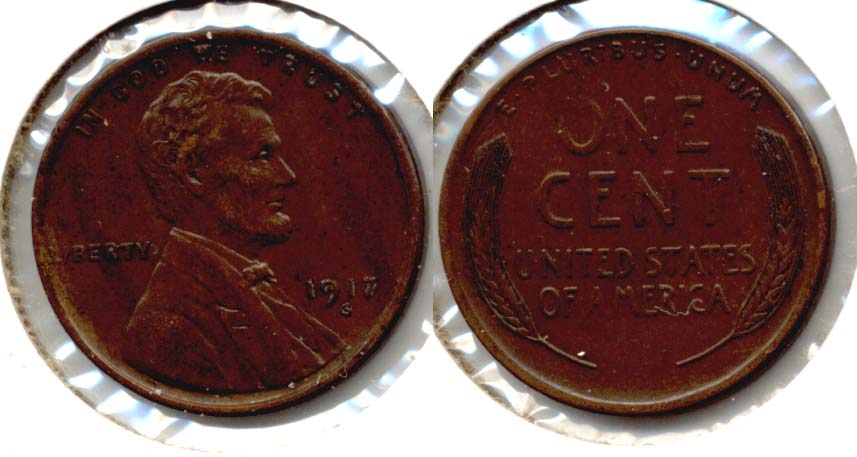 1917-S Lincoln Cent AU-50 a