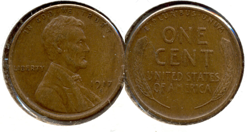 1917-S Lincoln Cent AU-50 b