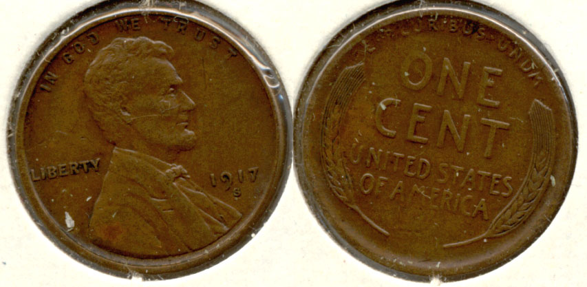 1917-S Lincoln Cent EF-40 a