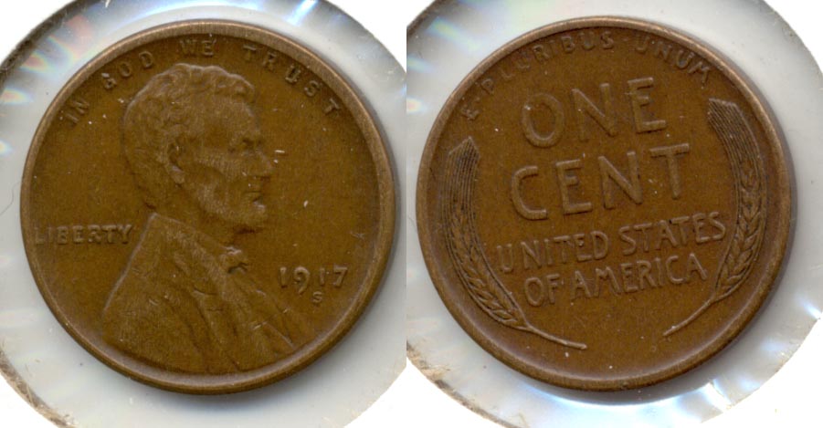 1917-S Lincoln Cent EF-40 d