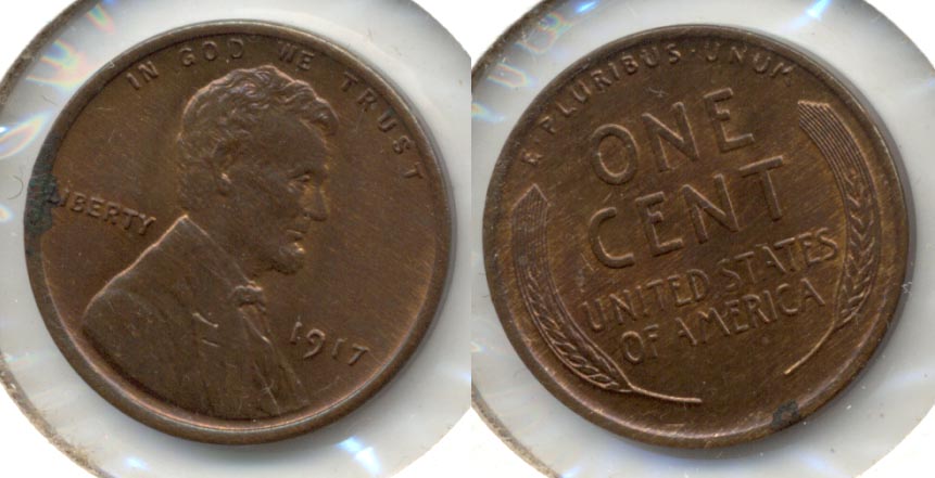 1917 Lincoln Cent MS-64 Brown Spot