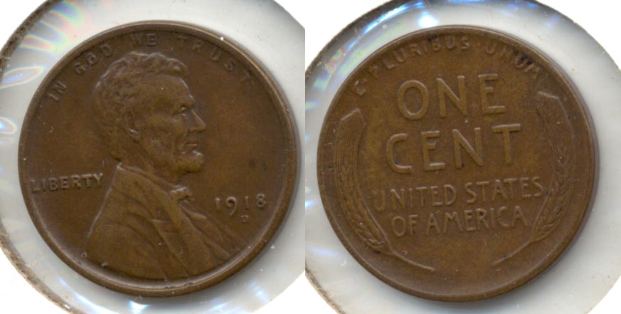 1918-D Lincoln Cent AU-50 c