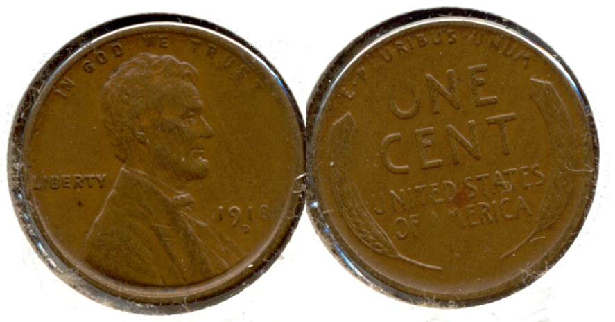 1918-D Lincoln Cent AU-50 d