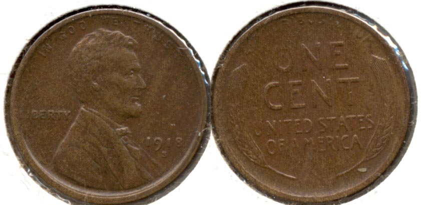 1918-S Lincoln Cent AU-50