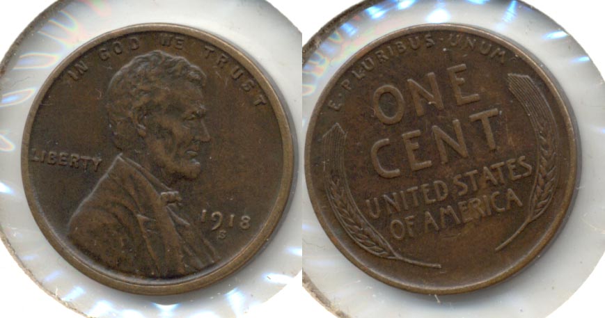 1918-S Lincoln Cent AU-50 b