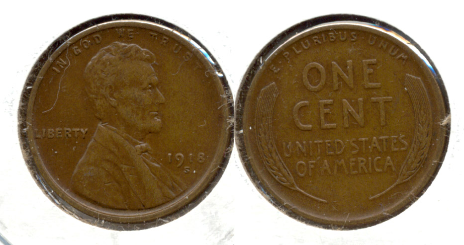 1918-S Lincoln Cent AU-50 c