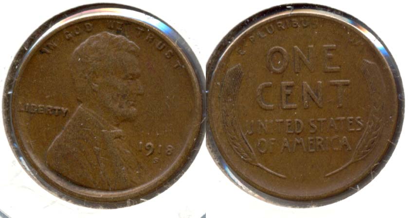 1918-S Lincoln Cent AU-53