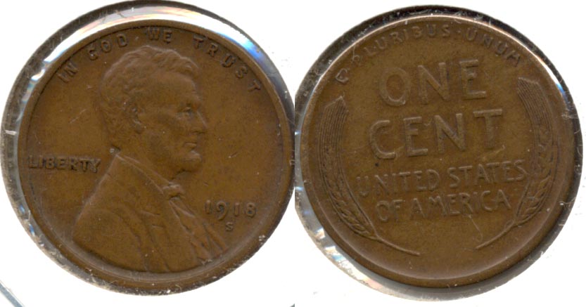 1918-S Lincoln Cent EF-40 h