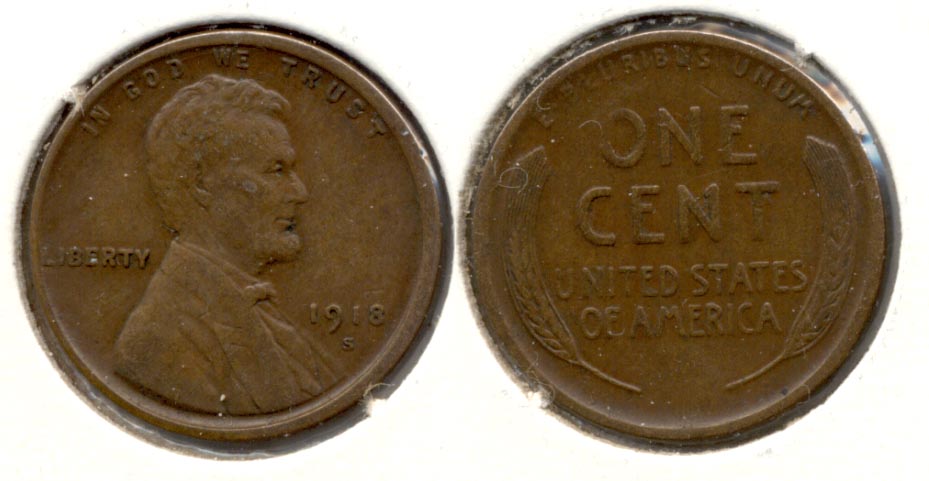 1918-S Lincoln Cent EF-40 k