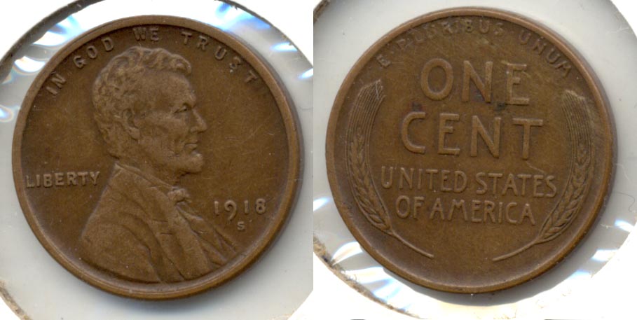 1918-S Lincoln Cent EF-40 l