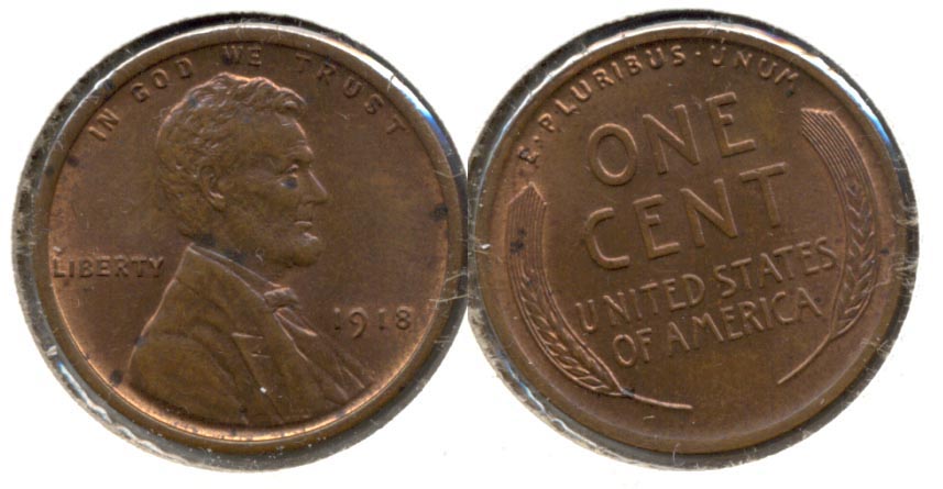 1918 Lincoln Cent MS-60 Brown