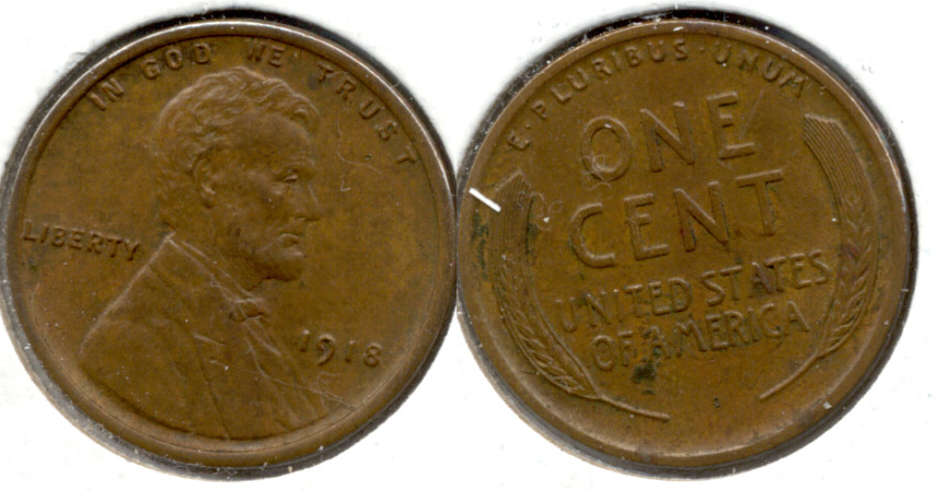 1918 Lincoln Cent MS-60 Brown c