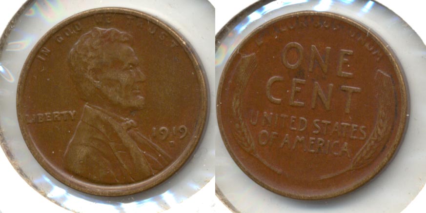 1919-D Lincoln Cent AU-50 a