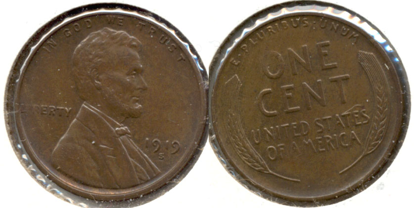 1919-S Lincoln Cent AU-50 b
