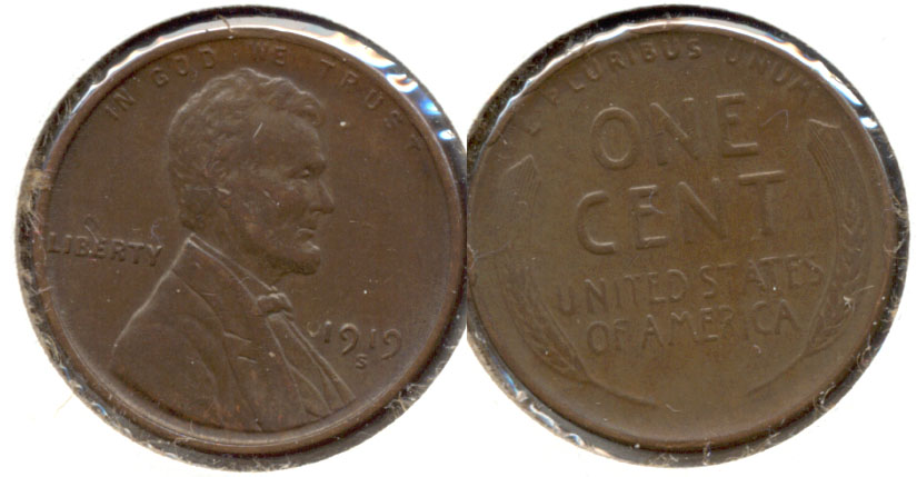 1919-S Lincoln Cent AU-50 c