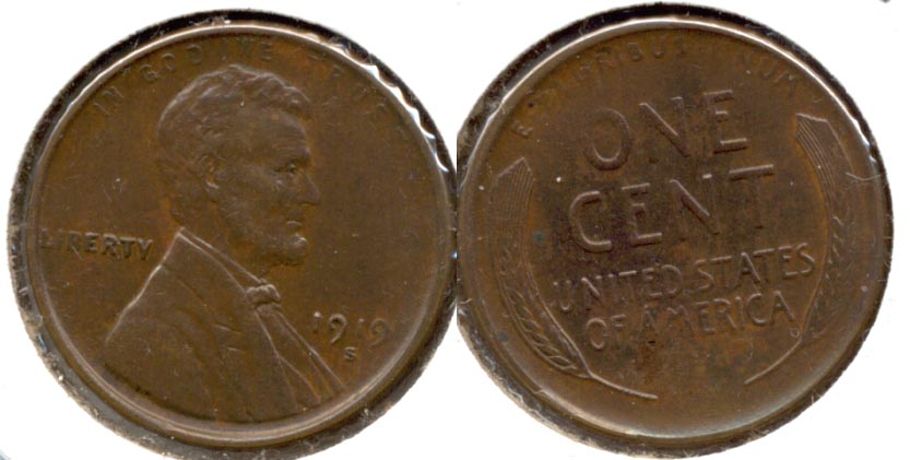1919-S Lincoln Cent AU-50 e