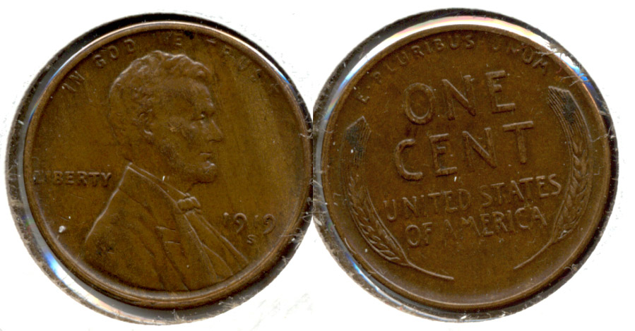 1919-S Lincoln Cent AU-50 h