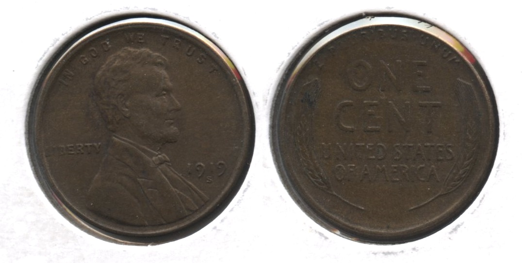 1919-S Lincoln Cent AU-50 #k