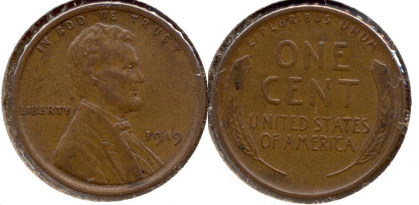 1919 Lincoln Cent AU-50 a