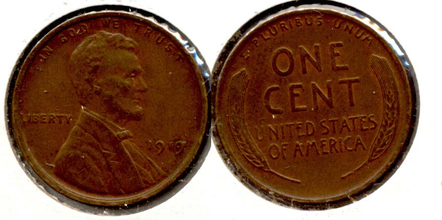 1919 Lincoln Cent AU-50 h