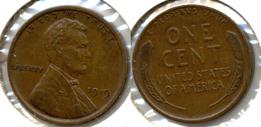 1919 Lincoln Cent AU-50 k