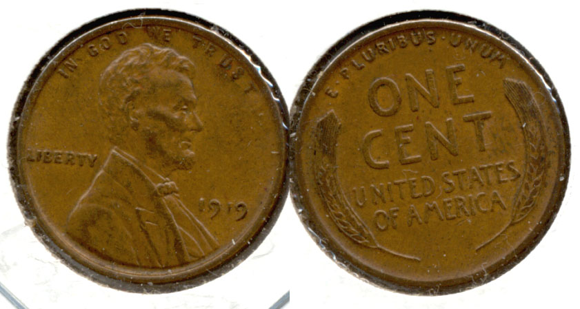 1919 Lincoln Cent AU-55 b