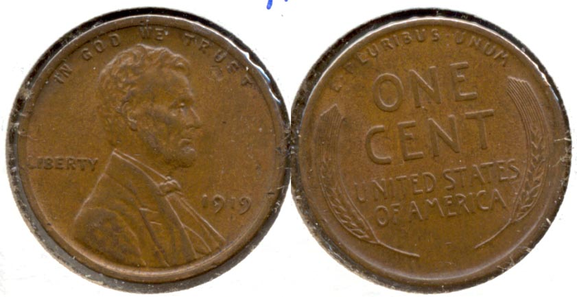 1919 Lincoln Cent AU-55 e