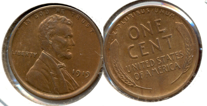 1919 Lincoln Cent AU-55 f