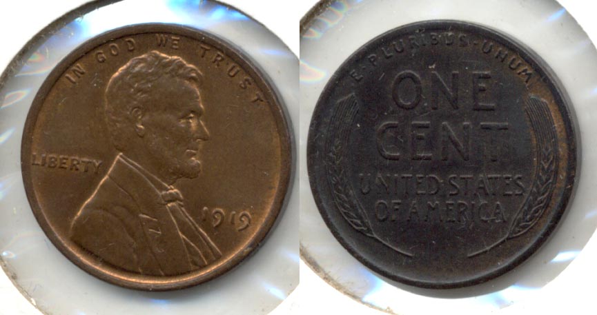 1919 Lincoln Cent MS-60 Brown a