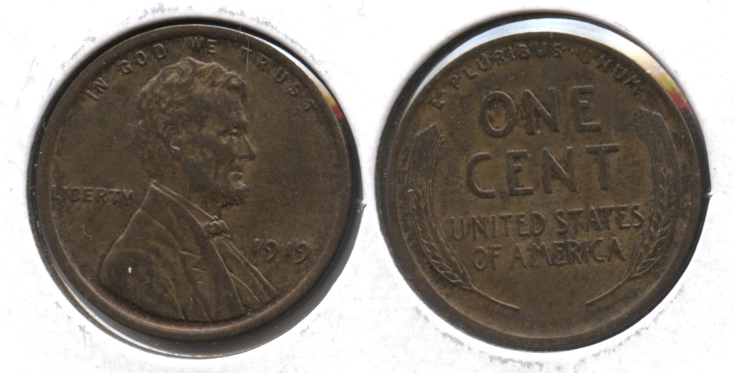 1919 Lincoln Cent MS-60 Brown #b