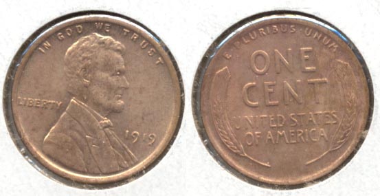 1919 Lincoln Cent MS-63 Red Brown