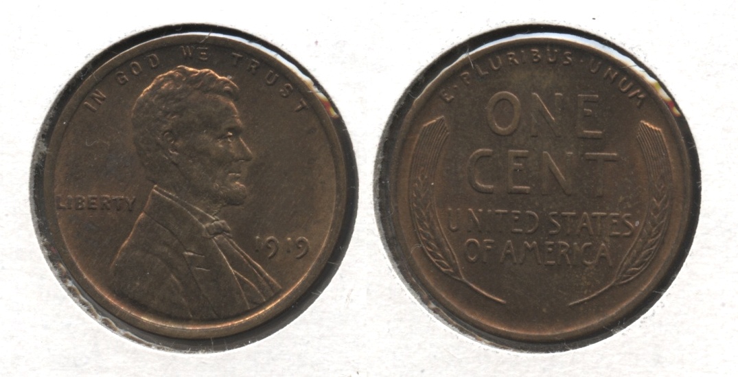 1919 Lincoln Cent MS-64 Red Brown