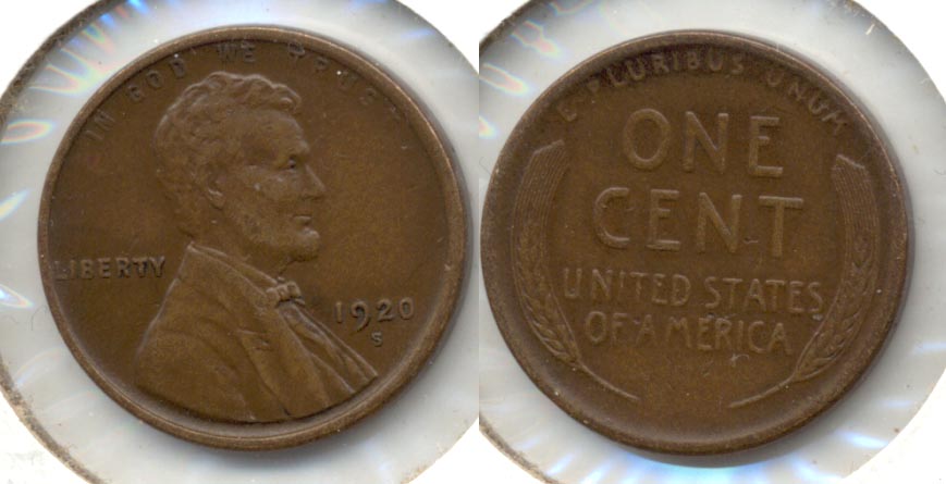 1920-S Lincoln Cent AU-50