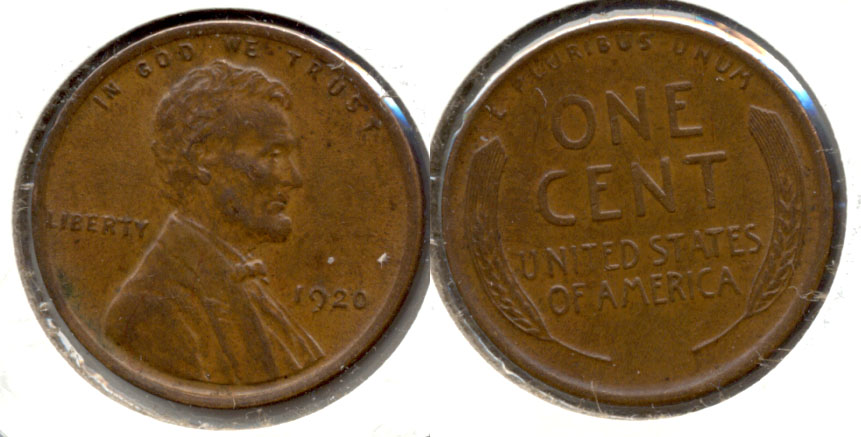 1920 Lincoln Cent AU-50 b
